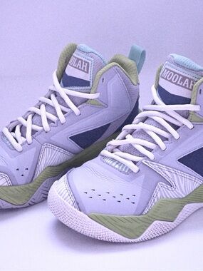 MOOLAH Basketball Shoes - Purple Green & White - Size 3.5Y